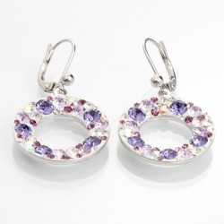 Náušnice s krystaly Swarovski Circle Violet