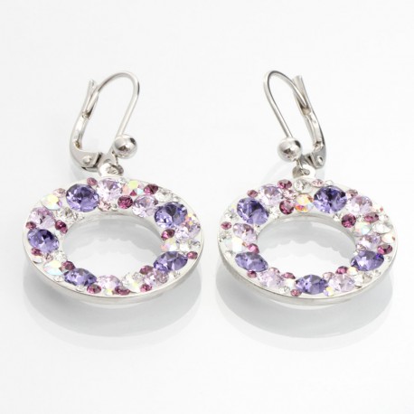 Náušnice s krystaly Swarovski Circle Violet