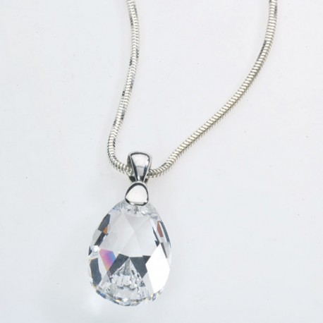 Stříbrný náhrdelník s krystalem Swarovski Pear Crystal