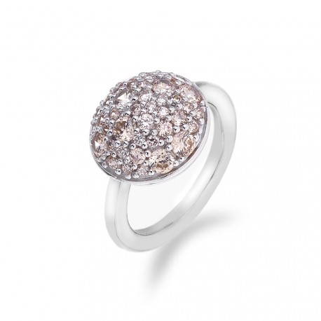 Stříbrný prsten Hot Diamonds Emozioni Bouquet Champagne