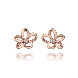Stříbrné náušnice Hot Diamonds Paradise Rose Gold