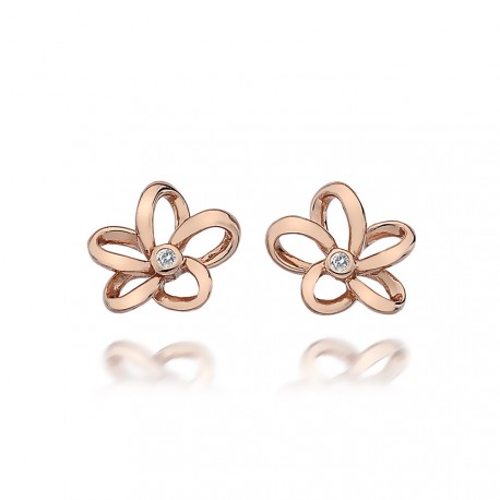 Stříbrné náušnice Hot Diamonds Paradise Rose Gold