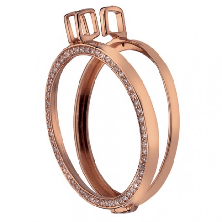 Stříbrný přívěsek Hot Diamonds Emozioni Reversible Coin Keeper Rose Gold