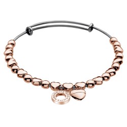 Ocelový náramek Hot Diamonds Emozioni Heart Rose Gold