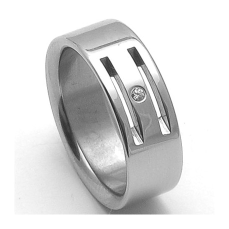Dámský ocelový snubní prsten RZ06104