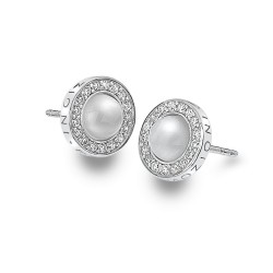 Stříbrné náušnice Hot Diamonds Emozioni Giove Pearl