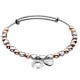 Ocelový náramek Hot Diamonds Emozioni Heart Rose and Silver