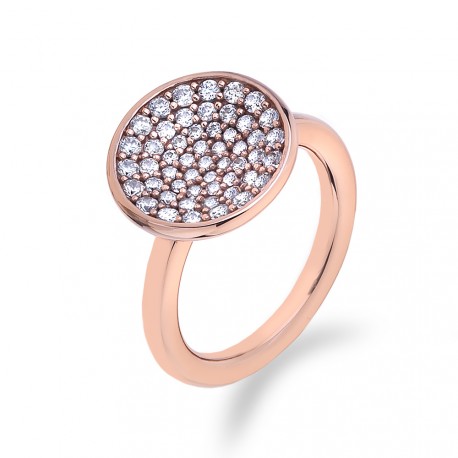 Stříbrný prsten Hot Diamonds Emozioni Scintilla Rose Gold