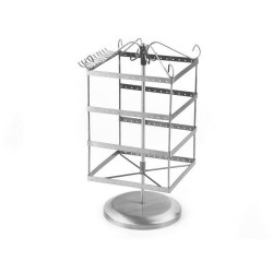 Kovový stojan na náušnice otočný - platinový