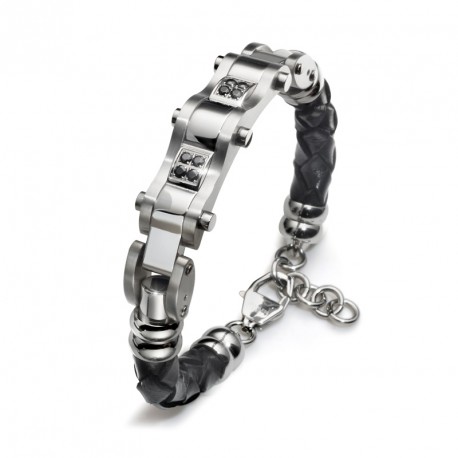 Ocelový náramek Oliver Weber Fight - 0520 (steel / black)