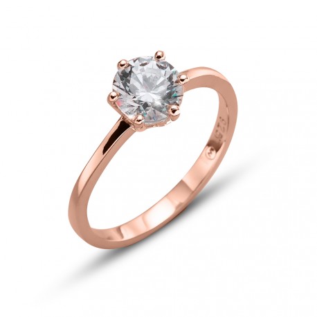 Stříbrný prsten Oliver Weber Brilliance large - 63222 (crystal / rosegold)
