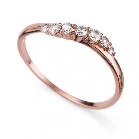 Stříbrný prsten Oliver Weber Petite - 63227 (crystal / rosegold)