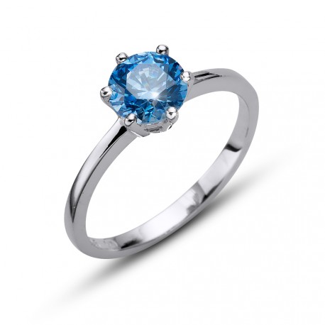 Stříbrný prsten Oliver Weber Brilliance large - 63218 (blue)