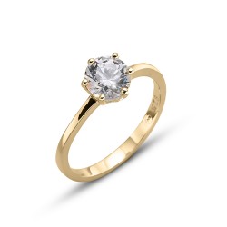 Stříbrný prsten Oliver Weber Brilliance large - 63222 (crystal/gold plated)