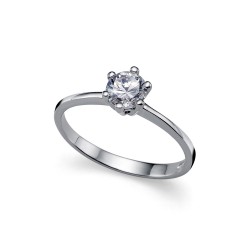 Stříbrný prsten Brilliance - 63215 (crystal)