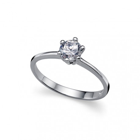 Stříbrný prsten Brilliance - 63215 (crystal)
