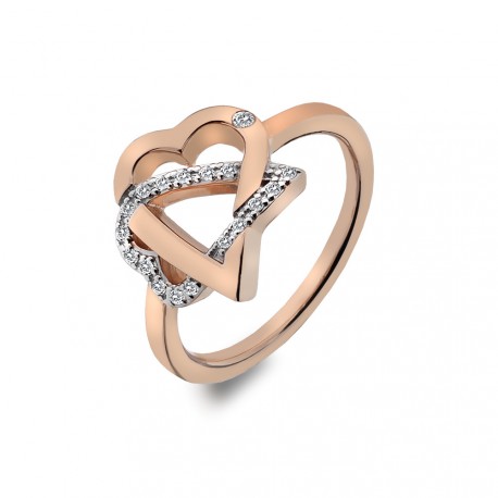 Stříbrný prsten Hot Diamonds Adorable Rose Gold DR204