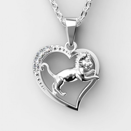 Dětský zlatý přívěsek BeKid (Lev) - 42H (bílé zlato Au585)