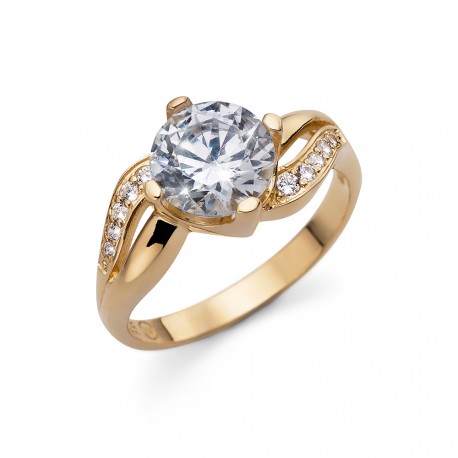 Stříbrný prsten Oliver Weber Success - 63232 (gold CZ crystal)