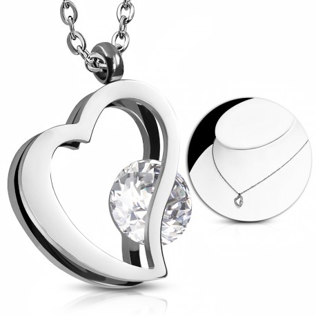 Elegantní náhrdelník s dvojitým srdcem
