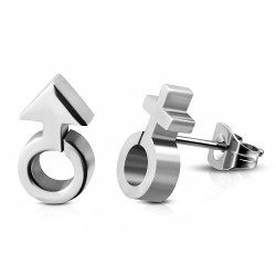 Ocelové náušnice Gender Symbols