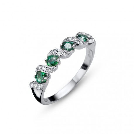 Stříbrný prsten Oliver Weber Paso - 63236 (green)