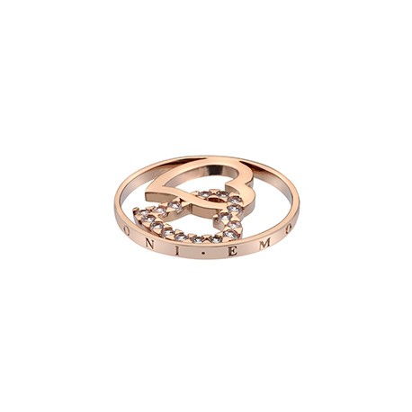Přívěsek Hot Diamonds Emozioni Double Heart Rose Gold Coin