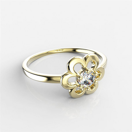 Dětský zlatý prsten BeKid květina - 842 (žluté zlato Au585