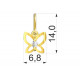 Dětské zlaté náušnice BeKid motýlek - 844 88 (žluté zlato Au585