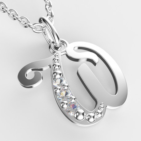 Dětský zlatý přívěsek BeKid (písmenko W) - 1531 small zirkon (bílé zlato Au585)