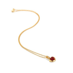 Pozlacený náhrdelník Hot Diamonds X Gemstones s červeným topazem DP1001